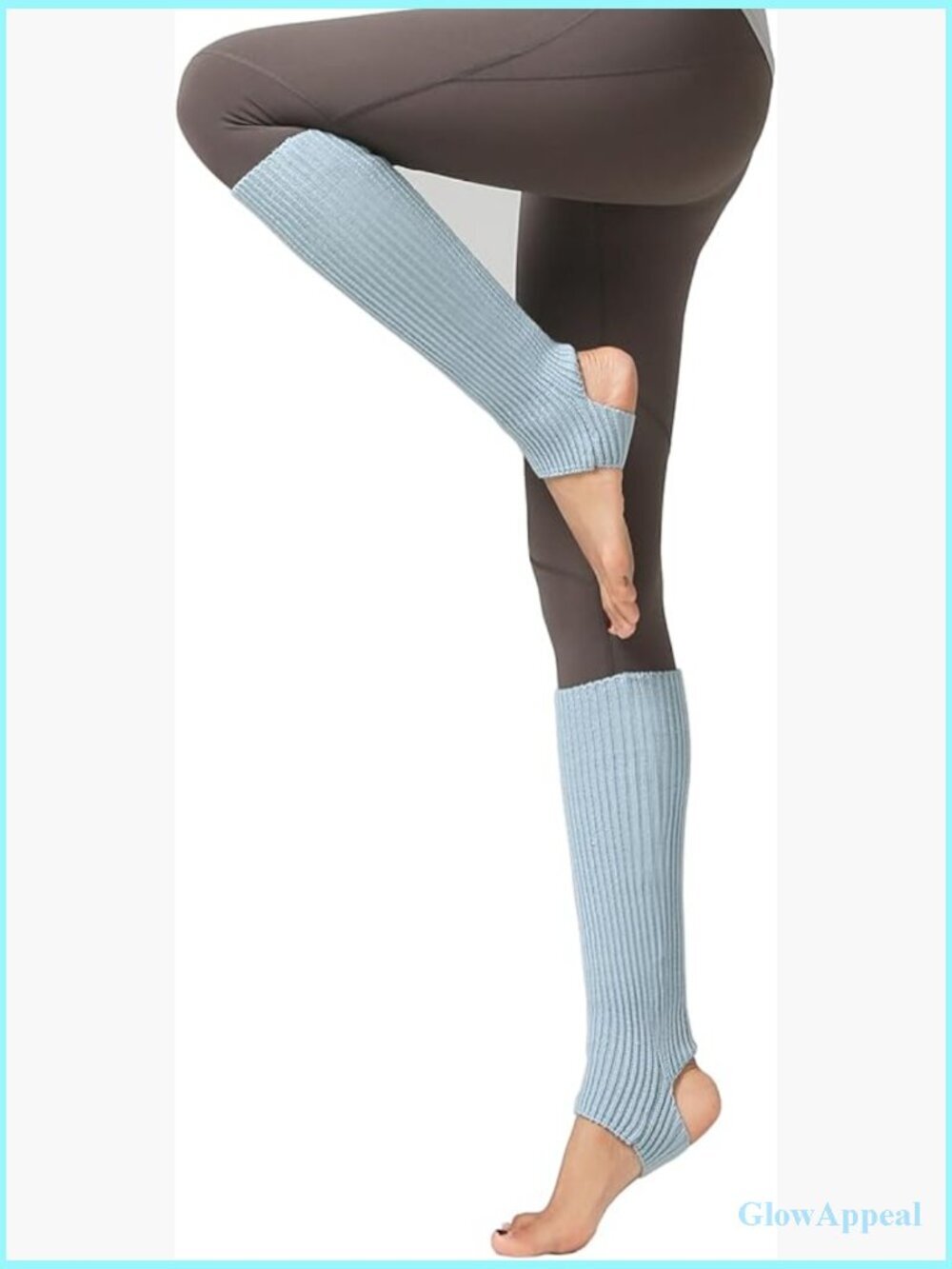 Knitted Stirrup Leg Warmers 16.9" - Stretchy Ankle Socks for Dance Yoga Ballet